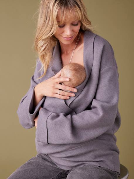 Pull peau à peau grossesse gris chiné - vertbaudet enfant 