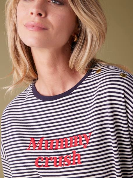Tee-shirt effet sweat 'Mummy Crush' grossesse marine - vertbaudet enfant 