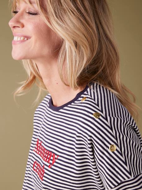 Tee-shirt effet sweat 'Mummy Crush' grossesse marine - vertbaudet enfant 