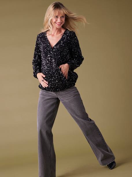 Blouse à sequins grossesse noir - vertbaudet enfant 