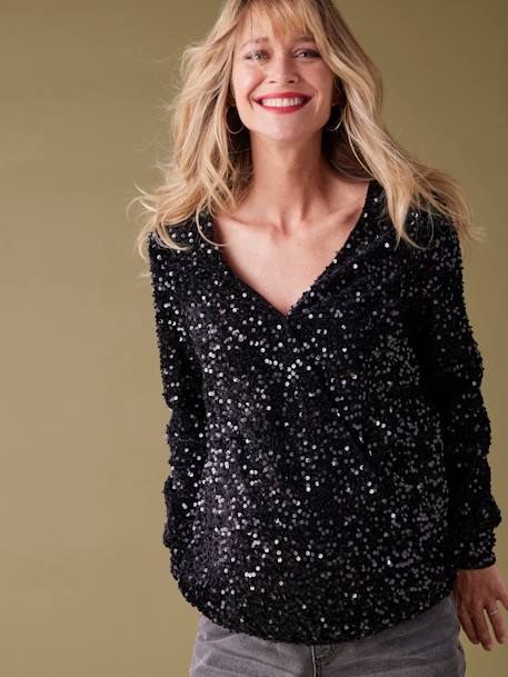 Blouse à sequins grossesse noir - vertbaudet enfant 