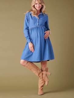 Vêtements de grossesse-Robe-Robe en jean de grossesse
