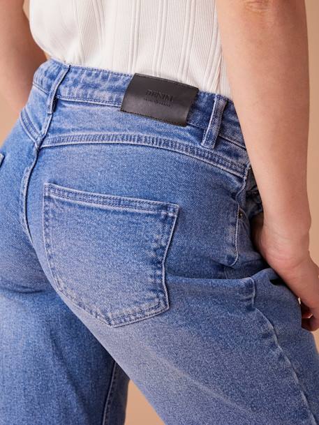 Jean de grossesse mom slim fit bandeau détachable bleu foncé+stone - vertbaudet enfant 