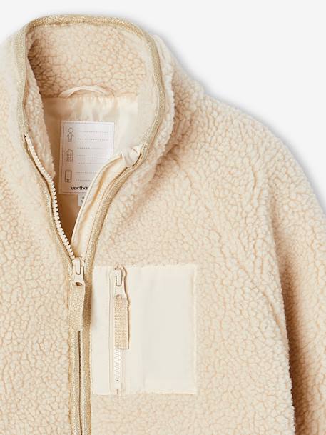 Sherpa meisjesvest antraciet+vanille - vertbaudet enfant 