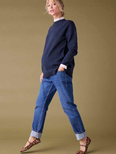 Pull long détails dentelle amovibles grossesse marine - vertbaudet enfant 