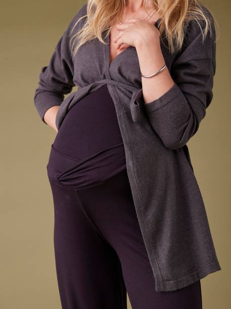 Pantalon de grossesse large esprit yoga effet drapé devant noir - vertbaudet enfant 