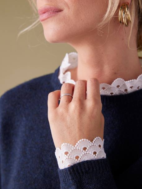 Pull long détails dentelle amovibles grossesse marine - vertbaudet enfant 