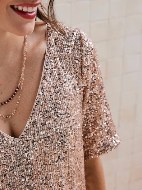 Robe de grossesse en sequins noir+or - vertbaudet enfant 