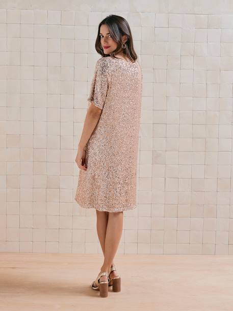 Robe de grossesse en sequins noir+or - vertbaudet enfant 