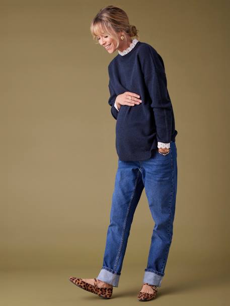 Pull long détails dentelle amovibles grossesse marine - vertbaudet enfant 