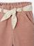 Pantalon large en velours ceinture à fleurs bébé beige+vieux rose - vertbaudet enfant 