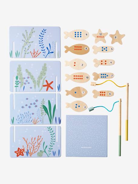 Magnetisch vissen van FSC 100%®-hout blauw - vertbaudet enfant 