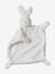 Doudou lapin et hochet en sherpa personnalisable avec mallette blanc - vertbaudet enfant 
