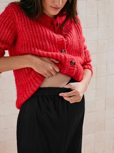 Pantalon de grossesse large effet satiné noir - vertbaudet enfant 