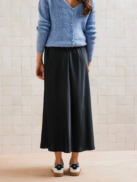 Jupe longue satinée de grossesse noir - vertbaudet enfant 