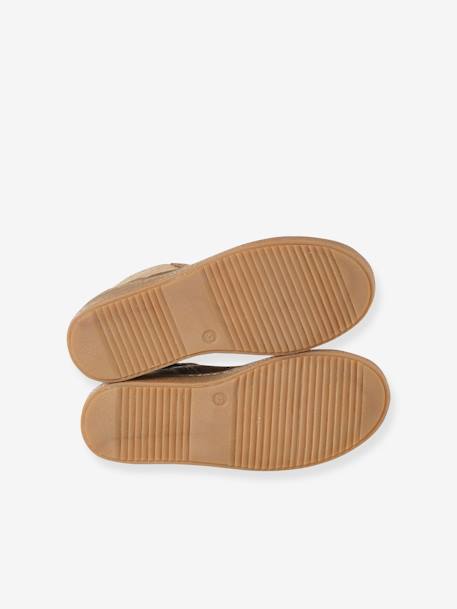 Boots enfant fille cuir zippées camel+marine+or - vertbaudet enfant 