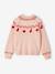 Jacquard kerstvest met glanzende draden voor meisjes roze (poederkleur) - vertbaudet enfant 