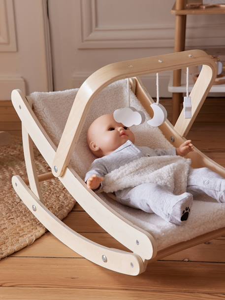 Transat pour poupon en bois FSC® et sherpa bois - vertbaudet enfant 