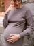Robe longue de grossesse en tricot taupe - vertbaudet enfant 
