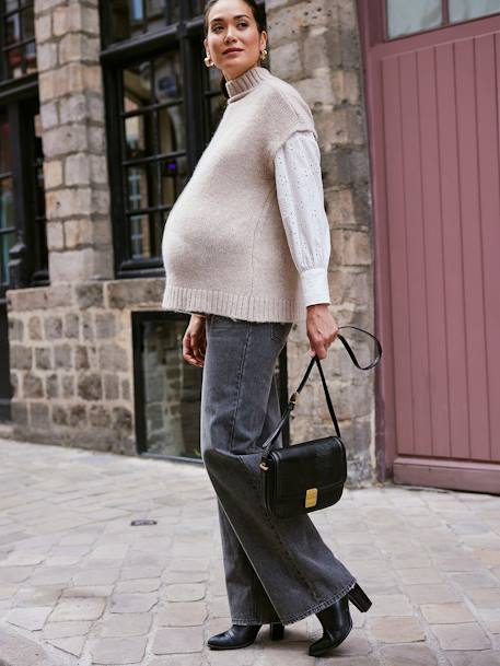 Pull de grossesse évolutif 2 en 1 beige chiné - vertbaudet enfant 