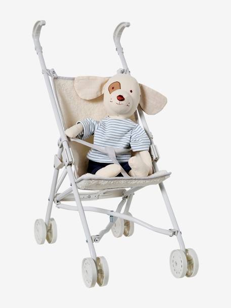 Rieten kinderwagen voor pop blauw+ecru+geel+groen+wit - vertbaudet enfant 