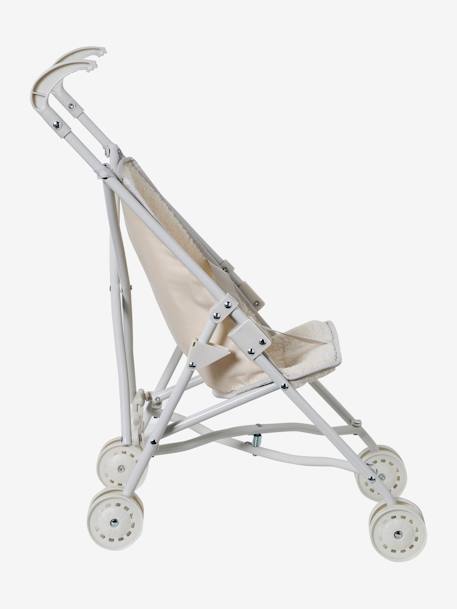 Rieten kinderwagen voor pop blauw+ecru+geel+groen+wit - vertbaudet enfant 
