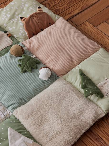Zacht speelkleed CROQUE LA VIE beige+ecru+rood+sinaasappel - vertbaudet enfant 