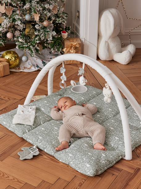 Tapis d'éveil en gaze de coton Tanzanie+vert sauge - vertbaudet enfant 