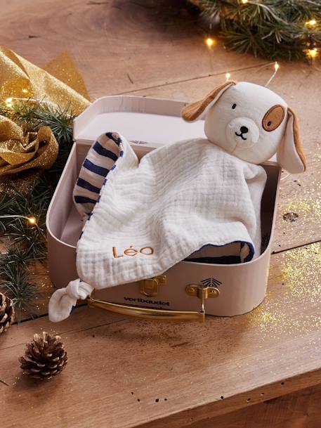 Doudou plat chien personnalisable + coffret cadeau bleu - vertbaudet enfant 