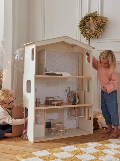 Maison de poupée en bois FSC® blanc - vertbaudet enfant 