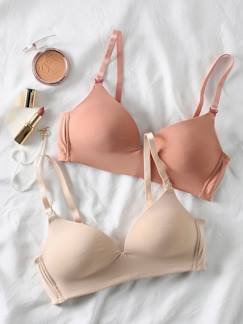 -Lot de 2 soutiens-gorge grossesse et allaitement en microfibre et dentelle