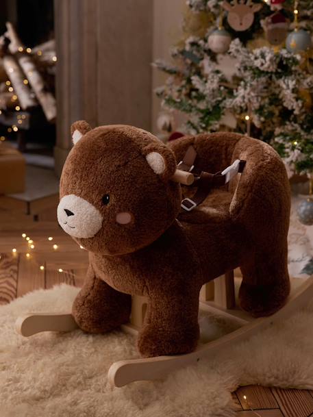 Ours à bascule en bois FSC® blanc - vertbaudet enfant 