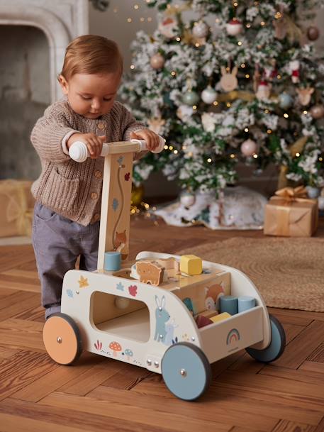 Chariot de marche 2 en 1 Les amis de la forêt en bois FSC® bois - vertbaudet enfant 
