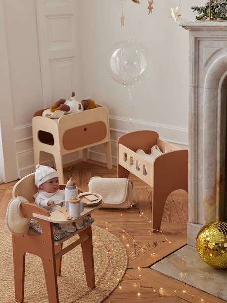 Lit poupon en bois FSC® blanc+bois - vertbaudet enfant 