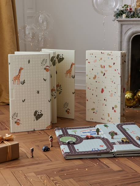 Grand tapis d'activités pliable bleu+écru+multicolore+vert - vertbaudet enfant 