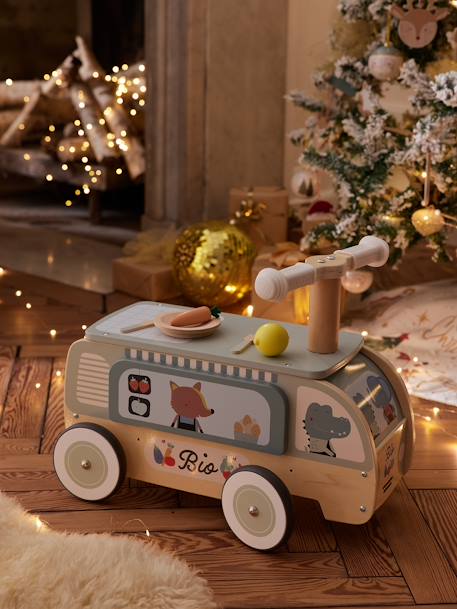 Porteur marchande et dinette en bois FSC® vert - vertbaudet enfant 