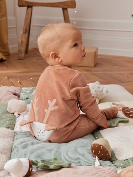 Zacht speelkleed CROQUE LA VIE beige+ecru+rood+sinaasappel - vertbaudet enfant 