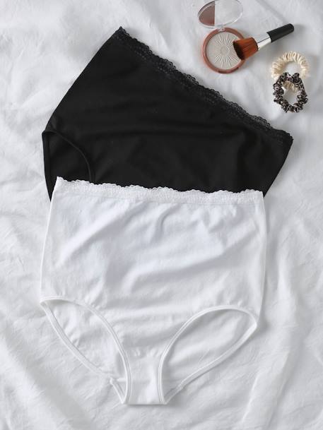 Lot de 2 culottes de grossesse taille haute sans coutures noir - vertbaudet enfant 