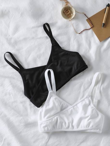 Lot 2 brassières croisées sans coutures grossesse et allaitement blanc - vertbaudet enfant 