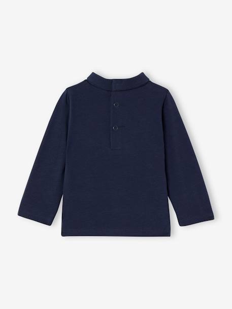 Set van 2 basic shirts met rolkraag marineblauw+vanille - vertbaudet enfant 