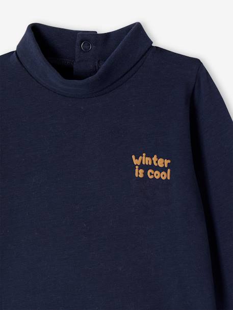 Set van 2 basic shirts met rolkraag marineblauw+vanille - vertbaudet enfant 