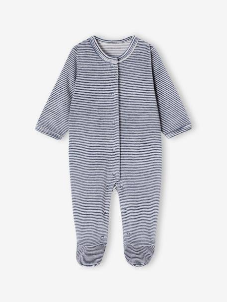 Lot de 2 pyjamas bébé garçon en velours bleu nuit - vertbaudet enfant 