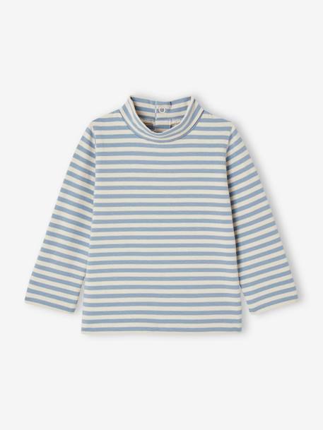 Set van 2 basic shirts met rolkraag marineblauw+vanille - vertbaudet enfant 