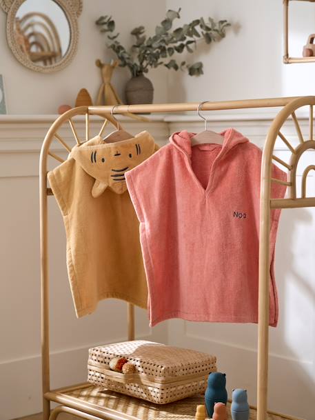 Poncho de bain bébé avec coton recyclé personnalisable Animal abricot+beige+ocre+olive - vertbaudet enfant 