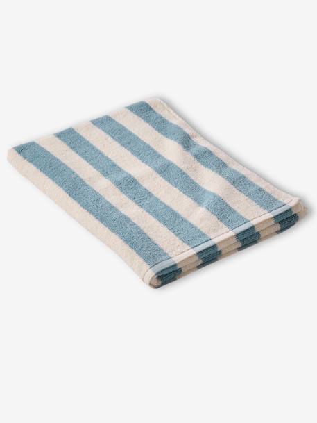 Serviette de bain rayée TRANSAT personnalisable, avec coton recyclé rayé bleu+rayé rose - vertbaudet enfant 