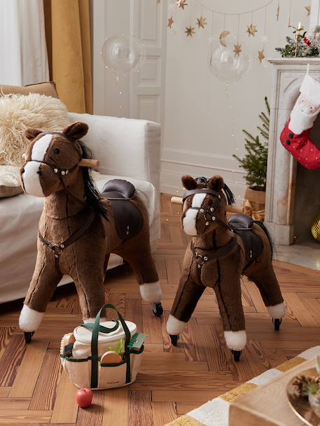 Licorne à roulettes en bois FSC® blanc+brun+écru+marron - vertbaudet enfant 