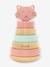 Tour à empiler en bois - jaune+orange+rose+ROSE FONCE UNI - vertbaudet enfant 