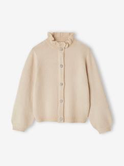 Meisje-Trui, vest, sweater-Vest-Meisjesvest met steentjes en sierkraag