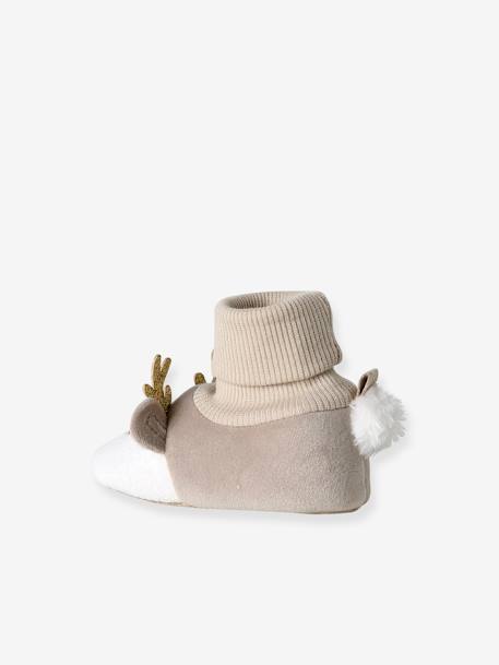 Chaussons de Noël Rennes beige - vertbaudet enfant 