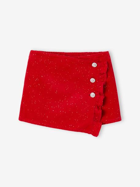 Fille-Jupe-Jupe-short fille en velours effet portefeuille
